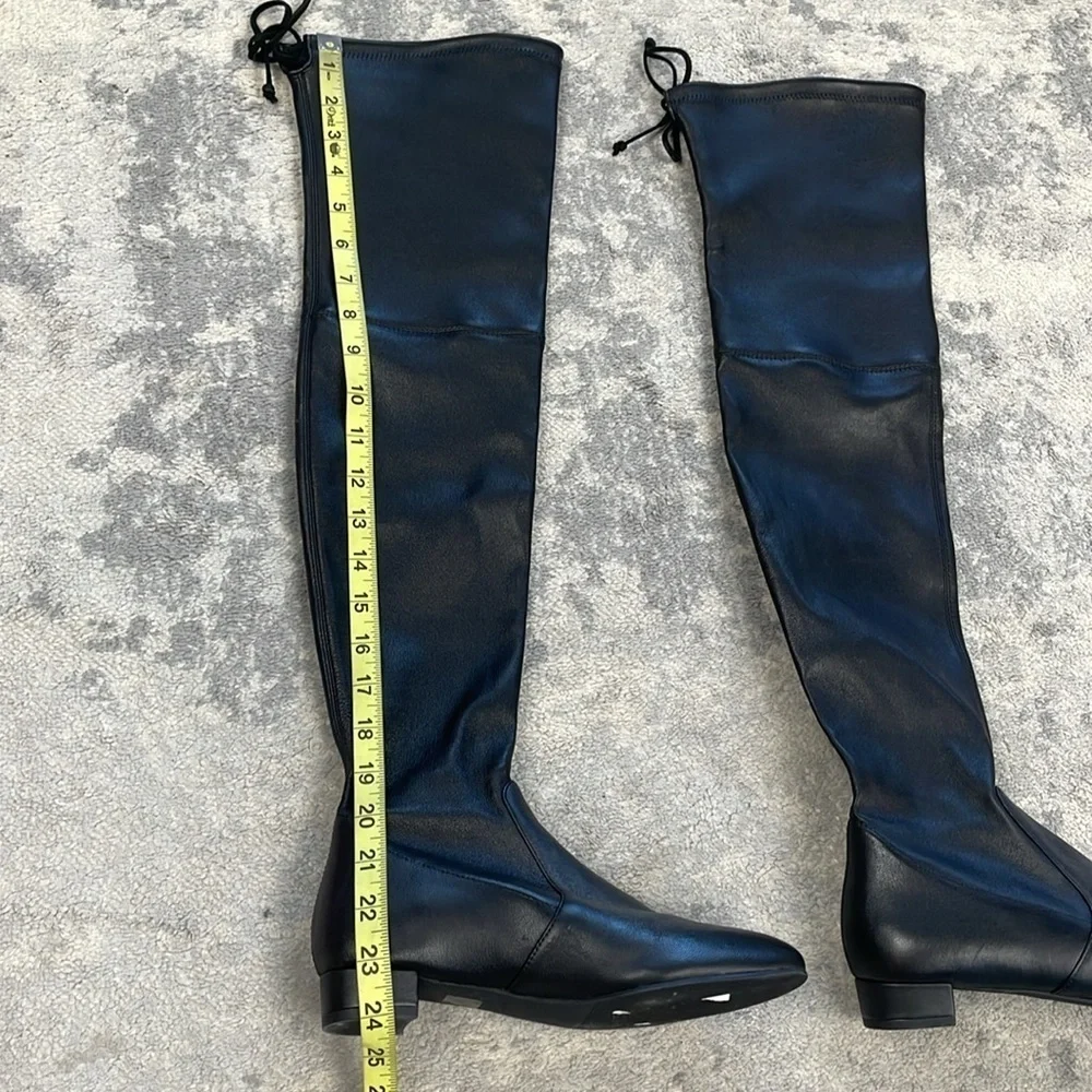 Stuart Weitzman Genna 25 City Boot Stretch Nappa Leather OTK Black Sz 5